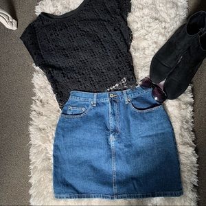 GAP High Waisted Denim Skirt - Size: 8